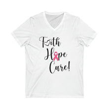 Load image into Gallery viewer, Faith Hope Cure V-Neck Tee
