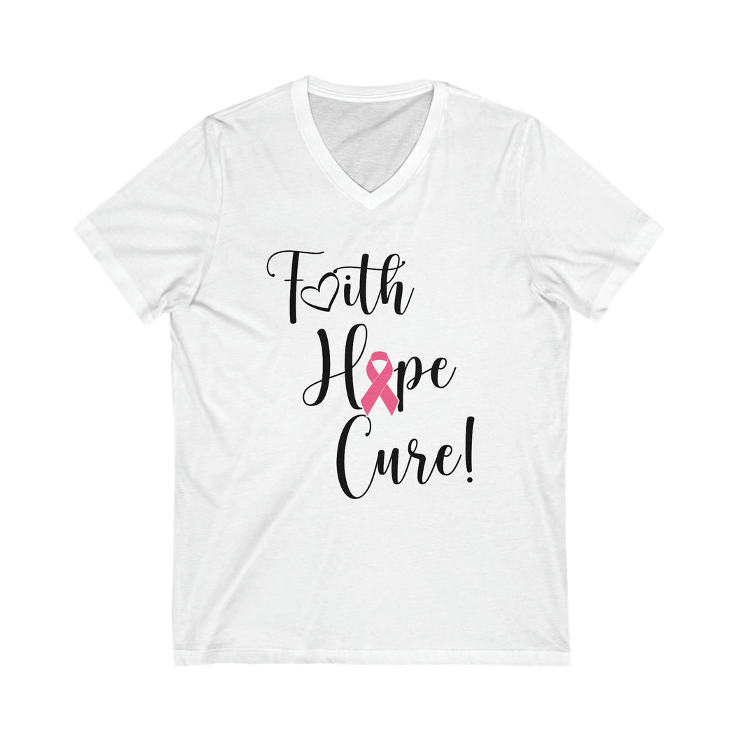 Faith Hope Cure V-Neck Tee