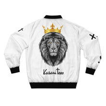 Load image into Gallery viewer, Kazani Tees Lion Bomber Jacket White
